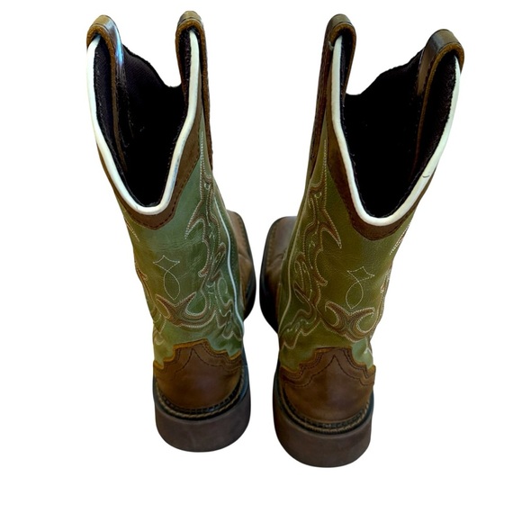 Justin RAYA 12" Western Boots Leather Cowboy Cowgirl Rodeo Country size 6.5 - Picture 4 of 10